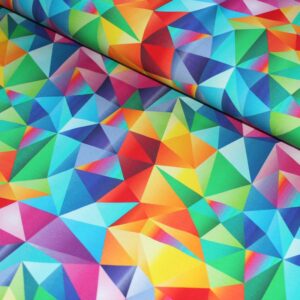 rainbow geometric organic fabric
